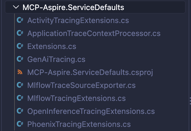 ServiceDefaults project structure